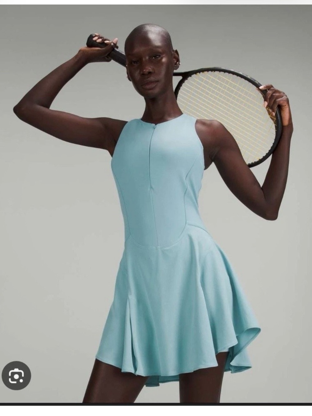 Lululemon Everlux Short-Lined Tennis Dress Blue Size 2 Open Back Athletic Dress